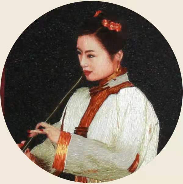 SILK EMBROIDERY -PORTRAIT OF A LADY