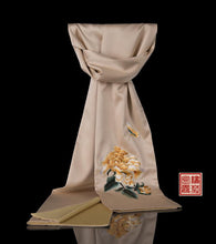 Load image into Gallery viewer, SILK DOUBLE SIDED EMBROIDERY SCARF
